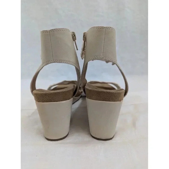 Lucky Brand Kaydyn Ankle Wrap Macrame Wedge Sandals Ivory Off White Sz 10 SH4 - Picture 10 of 11